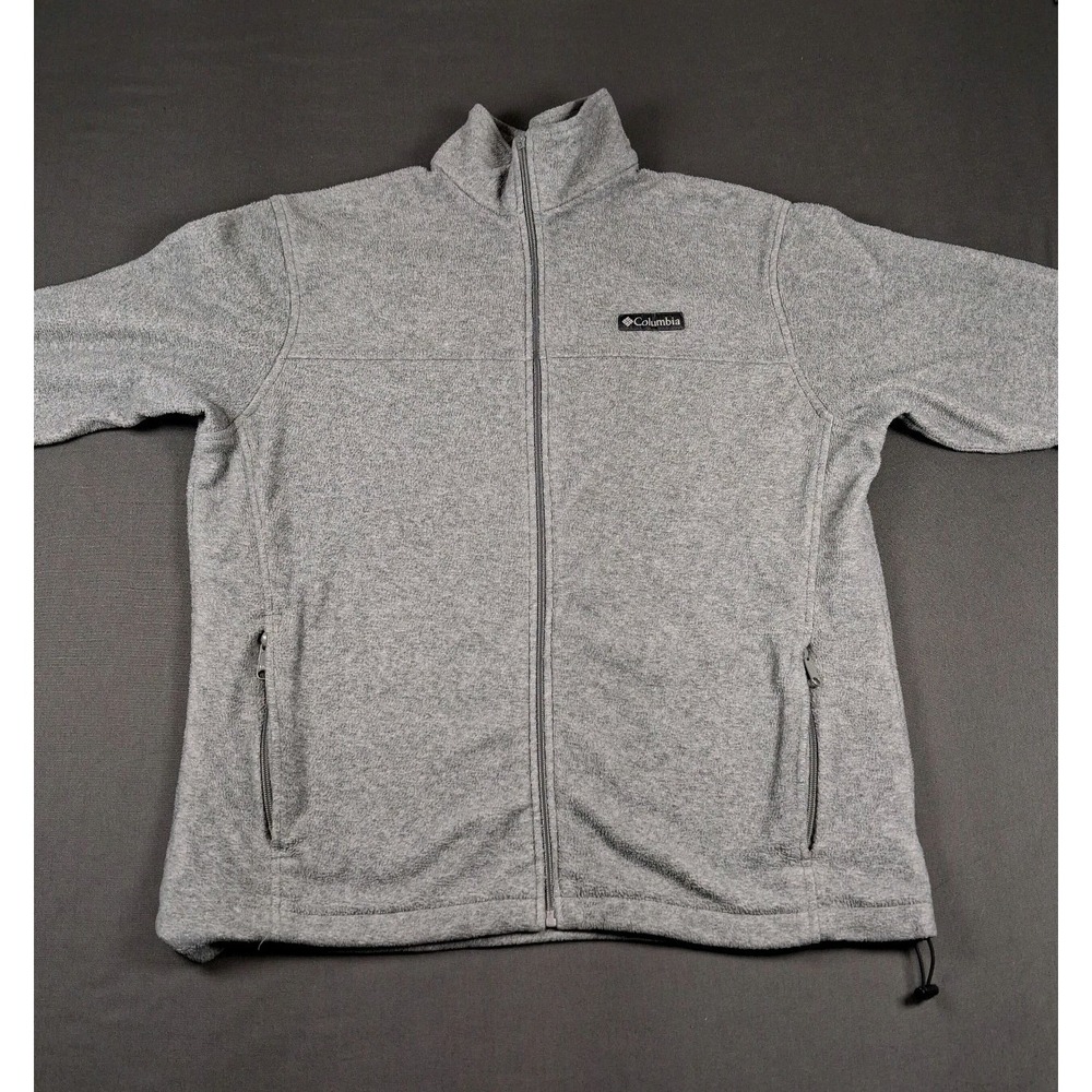 Columbia Fleece L Jacket Men's Gray Full Zip Outdoor Casual